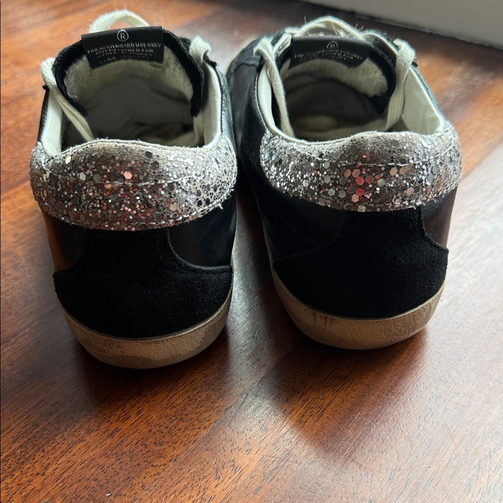 Golden Goose Limited Edition-Black & Silver Glitter StarWomen's Sneakers-Size 39 - Picture 14 of 15